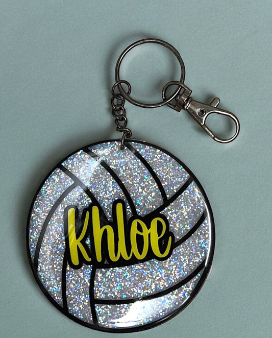 Personalized Volleyball Keychain/Bag Tag