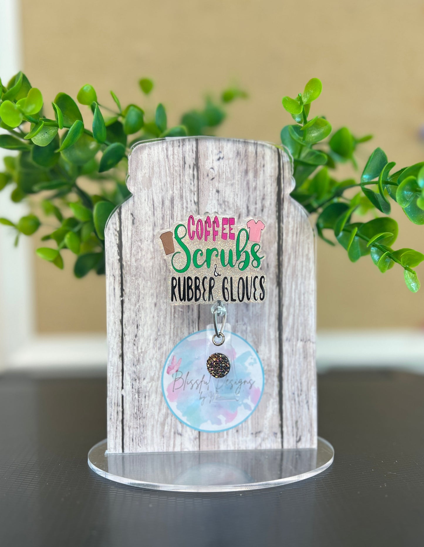 Badge Reel - Coffee Scrubs & Rubber Gloves