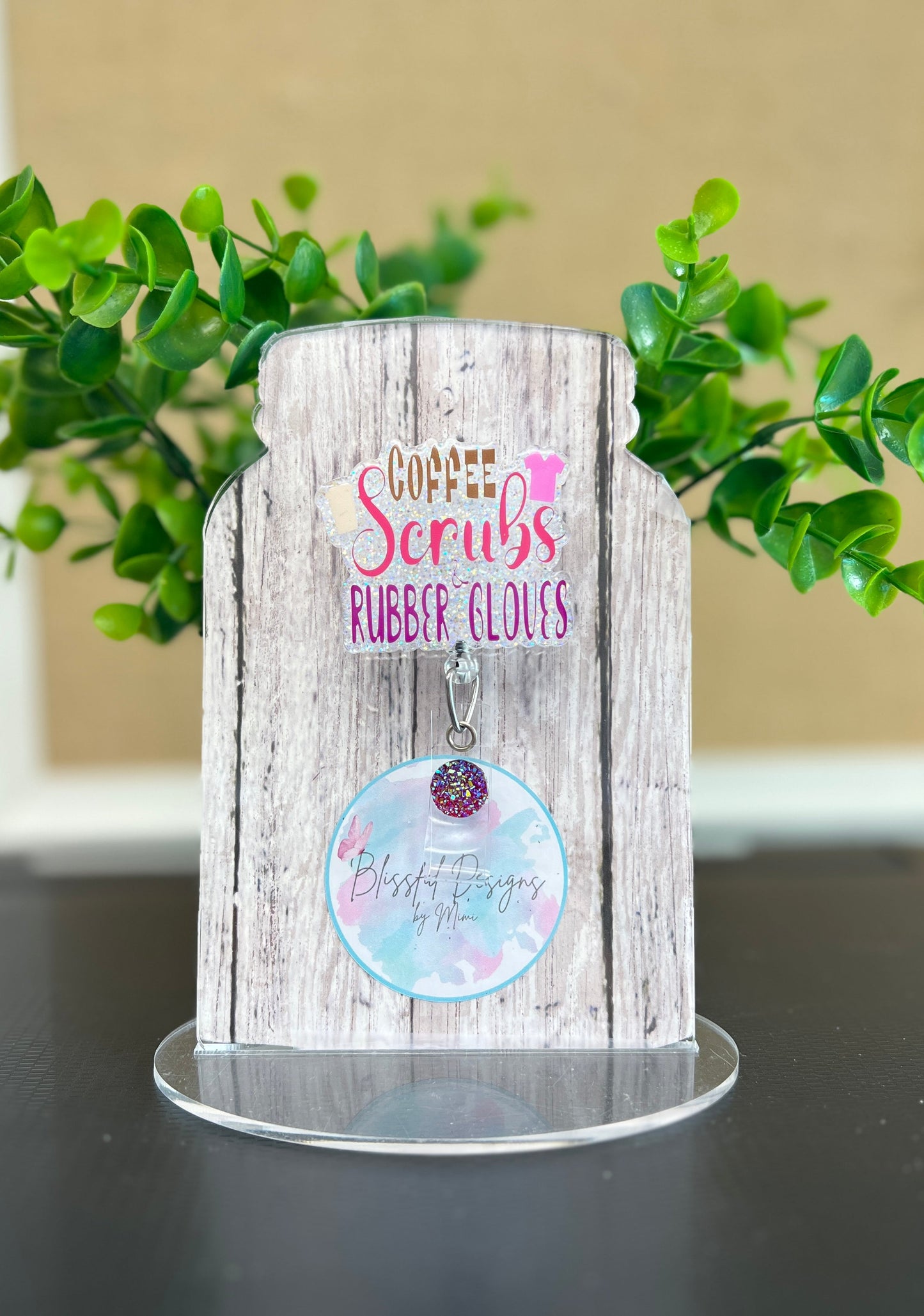 Badge Reel - Coffee Scrubs & Rubber Gloves